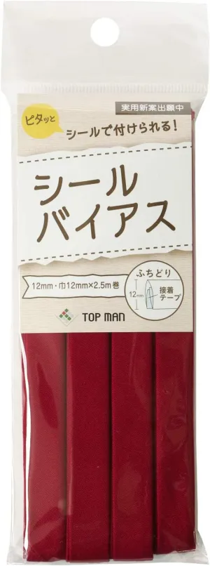 Topman Industries TM008-7 Seal Bias Tape Dark Red Width 0.5 in (12 mm) x 8.2 ft (2.5 m) Roll