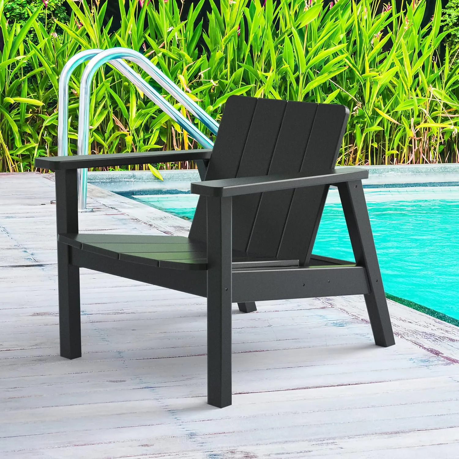 TORVA Adirondack Chair, HDPE All-Weather Adirondack Chair for Patio Garden Outdoors, Black