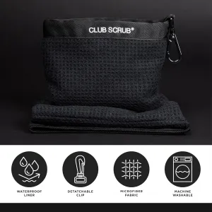 Towel Pro, Golf Club and Ball Cleaning Pouch with Attached Towel, Waterproof Exterior, Clean Face Technology Liner, Machine Washable, Cleans Club Grooves, Waffle-Weave Microfiber