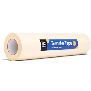 Transfer Tape for Vinyl, 18 inch x 300 feet, Paper with Layflat Adhesive. American-Made Application Tape for Craft Cutters and Sign Makers