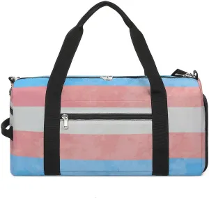 Transgender Pride Flag Sign Gym Bag-Workout Organizer with Water Resistant Compartments for Gym Lovers
