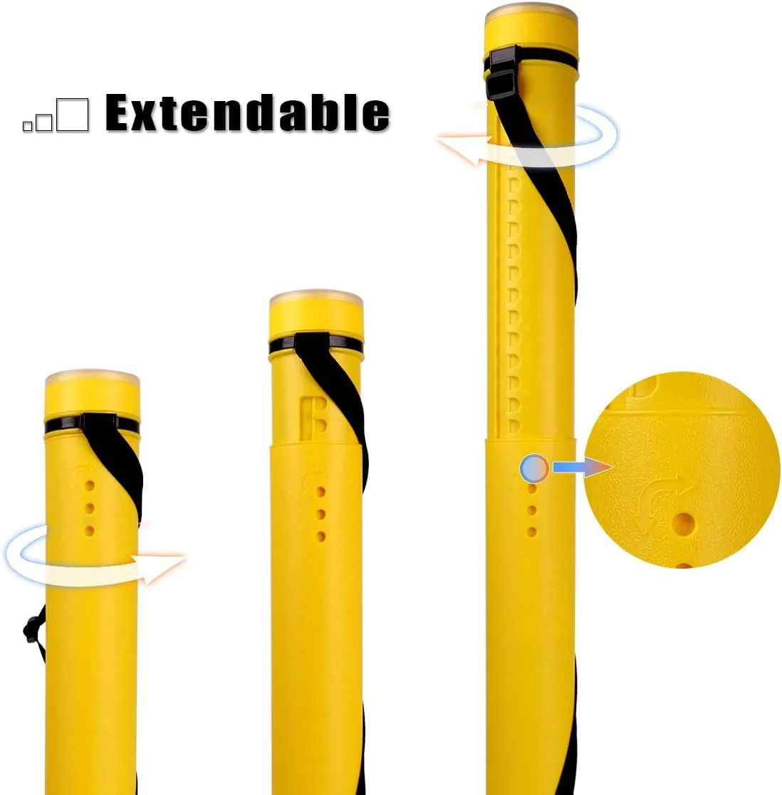 TRANSON Poster Documents Storage Tube 24"-40" Extendable for Artworks, Blueprints, Drafting and Scrolls Color Yellow