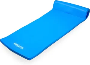 TRC Recreation Sunsation Vinyl Coated Foam Swimming Pool Float Mat Adult Lounger with Built-in Roll Pillow