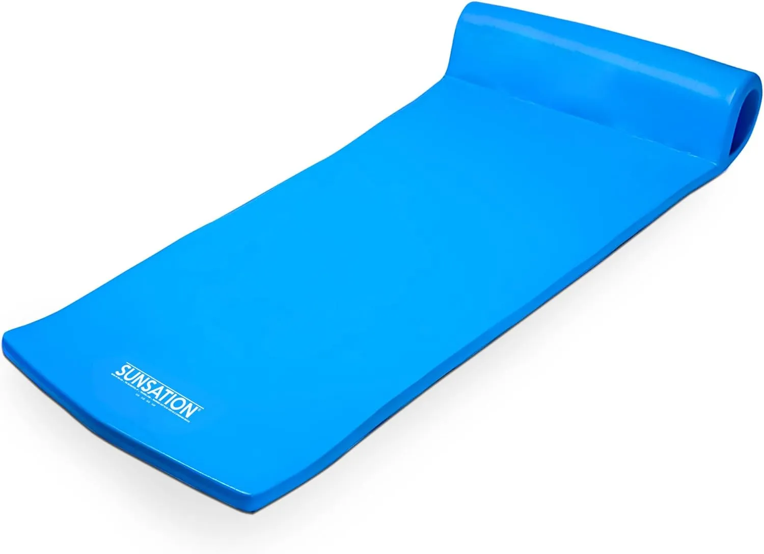 TRC Recreation Sunsation Vinyl Coated Foam Swimming Pool Float Mat Adult Lounger with Built-in Roll Pillow