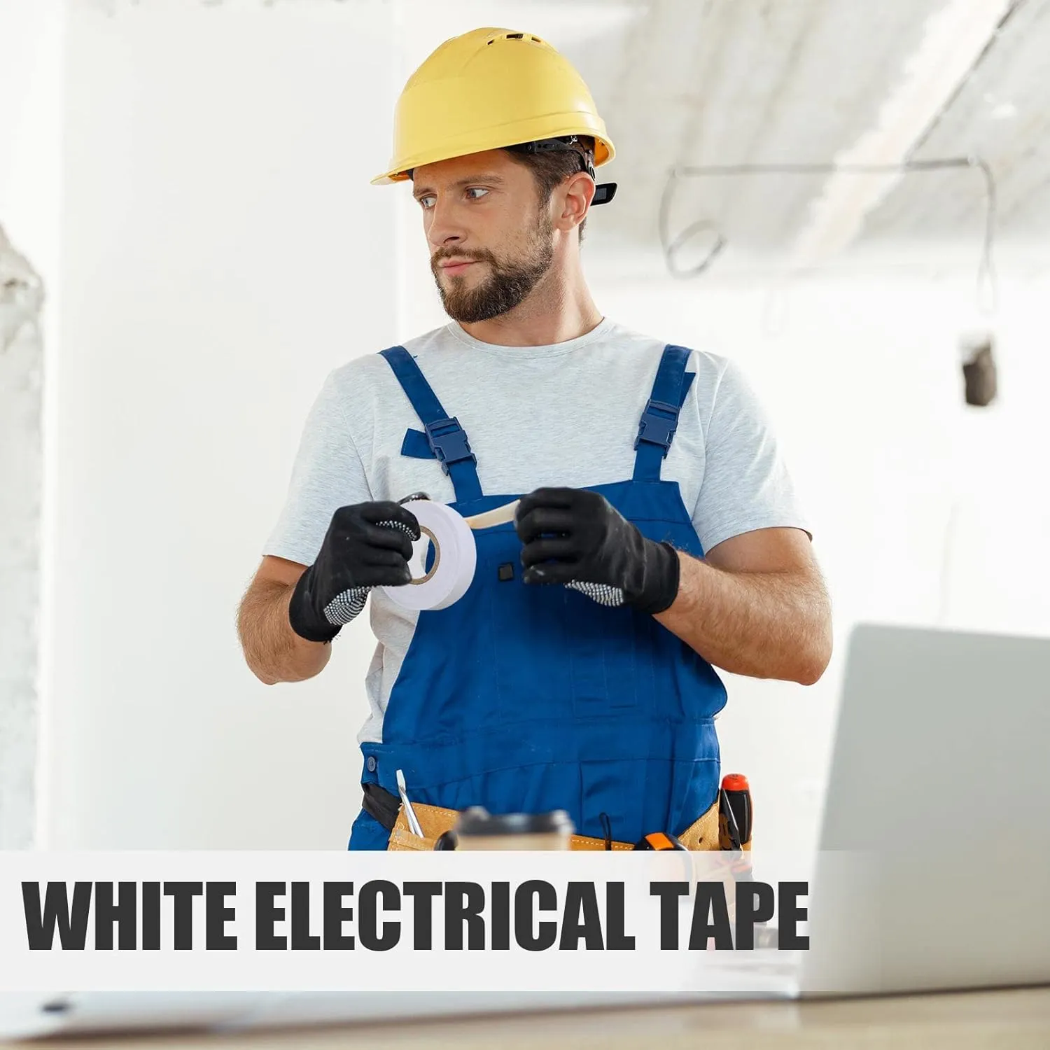 Treela 20 Rolls Electrical Tape 3/4 Inch Waterproof Vinyl Electrical Insulating Tape Flame Retardant Indoor Outdoor High Temperature Resistance Accessory for Wire and Cable(White,66 ft)