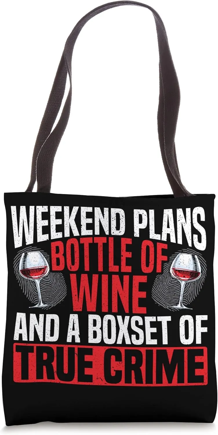True Crime Documentary Mystery Podcast Wine Drinker Tote Bag