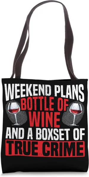 True Crime Documentary Mystery Podcast Wine Drinker Tote Bag