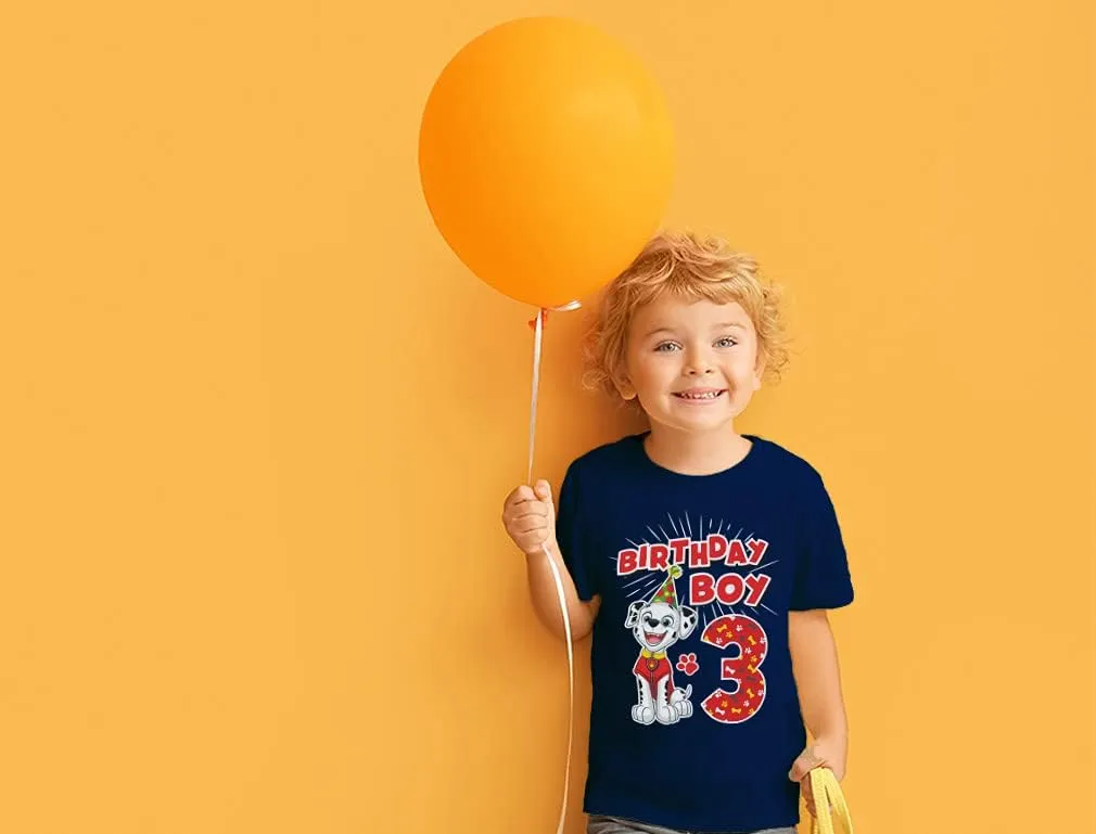 Tstars Marshall 3rd Birthday Boy Shirt Gifts for 3 Years Old Bday Paw Patrol Theme Party Toddler Kids T-Shirt
