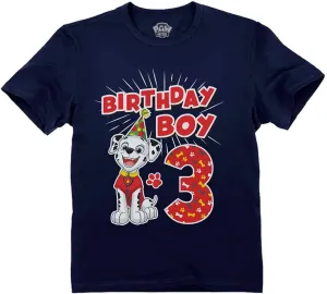 Tstars Marshall 3rd Birthday Boy Shirt Gifts for 3 Years Old Bday Paw Patrol Theme Party Toddler Kids T-Shirt