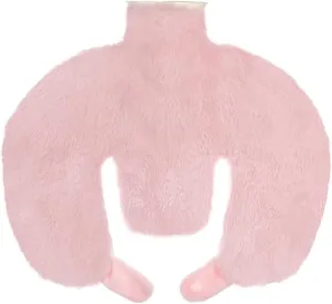 U Shaped Hot Water Bottle for Neck & Shoulder Soft Rubber Hot Water Bag with Plush Cover 1L Pain Relief Heat Pack Heating Wrap Pillow