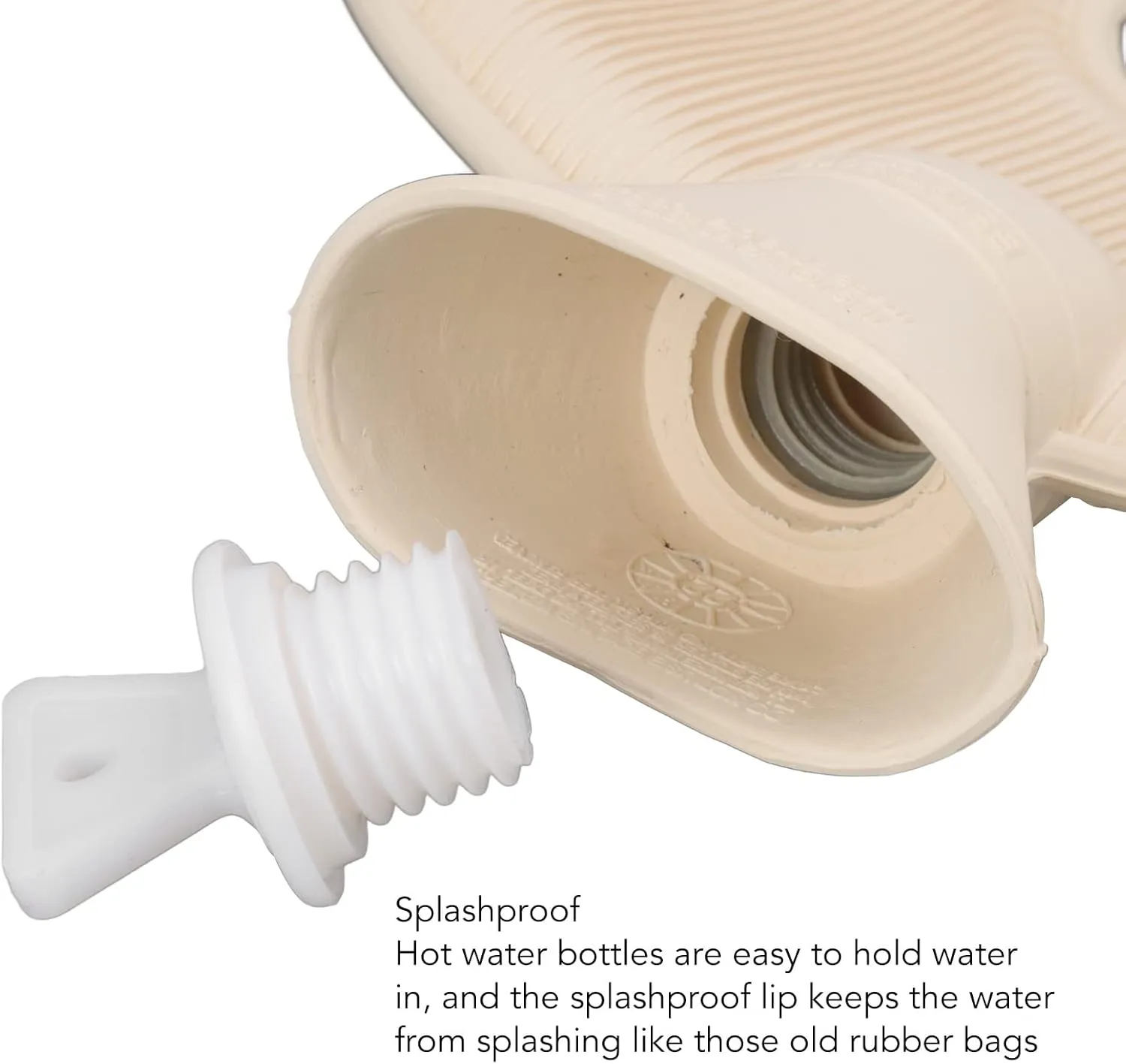 U Shaped Hot Water Bottle Soft Rubber Warm Neck Hot Water Bag with Detachable Cloth Cover for Pain Relief Travel Pillow (Flesh Red)