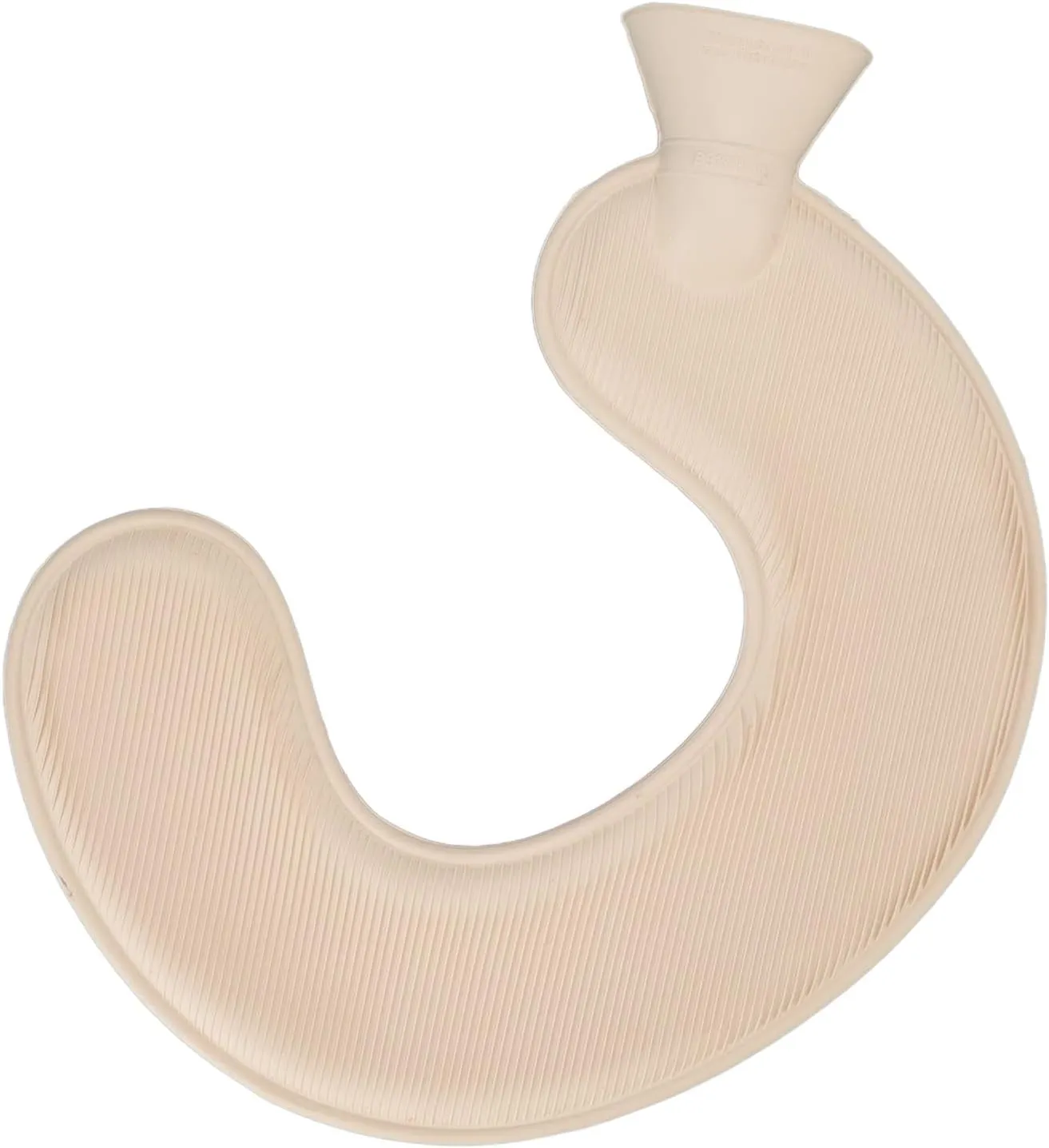 U Shaped Hot Water Bottle Soft Rubber Warm Neck Hot Water Bag with Detachable Cloth Cover for Pain Relief Travel Pillow (Flesh Red)