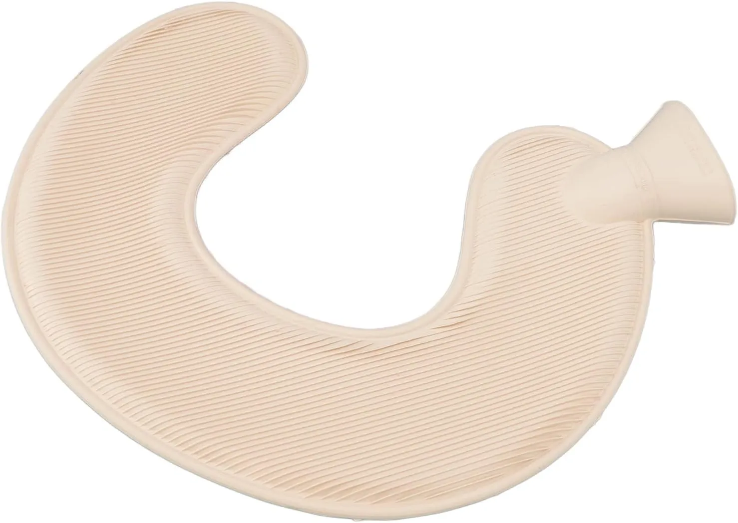 U Shaped Hot Water Bottle Warm Neck Soft Rubber Hot Water Bag with Detachable Cloth Cover (Flesh Red)