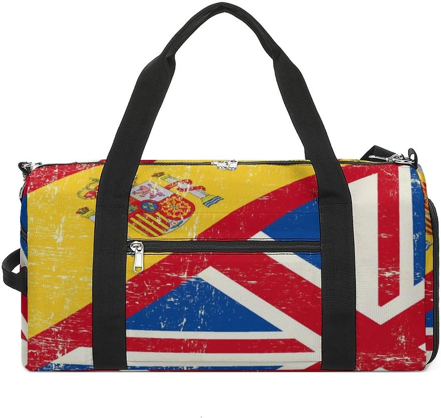 UK And Spanish Flag Gym Bag-Workout Organizer with Water Resistant Compartments for Gym Lovers, style-13-1