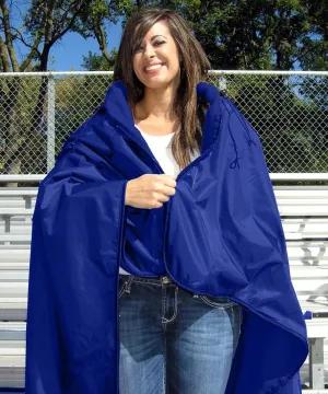 Ultimate SportsWrap - Patented - The Only Wearable Weatherproof/Stadium/Picnic/Sports Blanket, Complete with Upper and Lower Zippers, Lined & Adjustable Hood and Inside Hand Warmers, 70" X 58"
