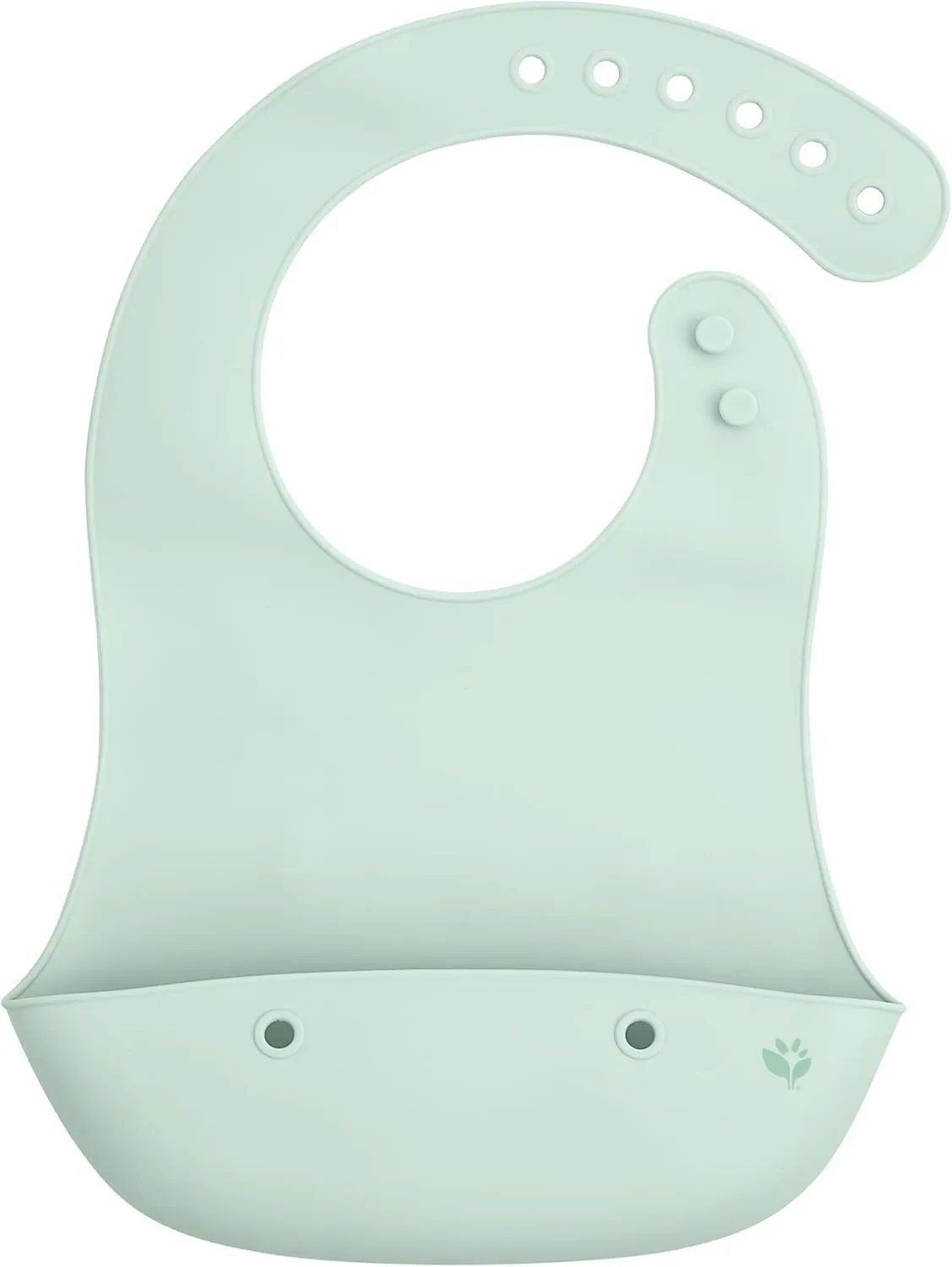 Unisex Baby Silicone Scoop Bib, Light Sage