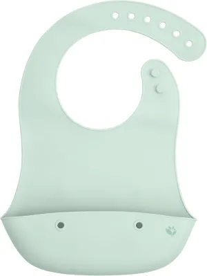Unisex Baby Silicone Scoop Bib, Light Sage