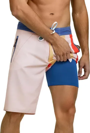 unitop Mens Swim Trunks with Compression Liner Bathing Suit 9" Surfing Summer Board Shorts with Pocket