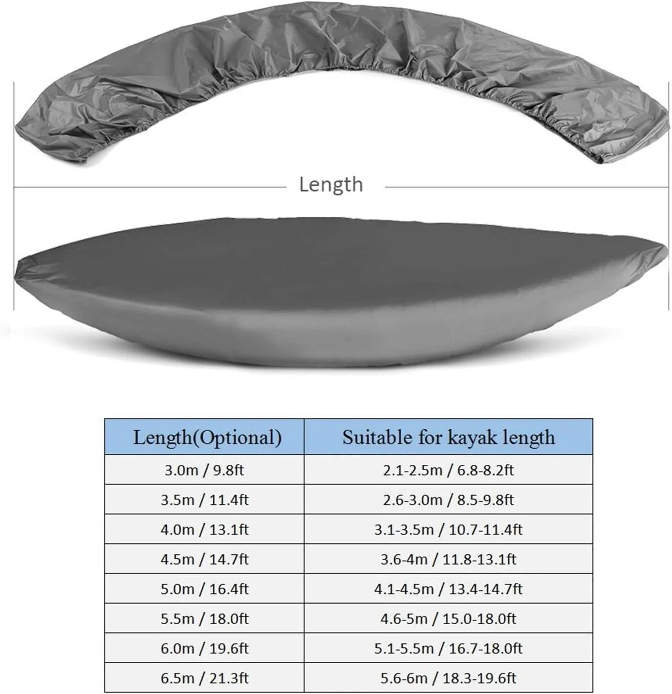 Universal Kayaks Cover Canoe Boat Waterproof UV Resistant Dust-Proof Storage Cover Kayaks Boat Canoe Cover(6.5m)