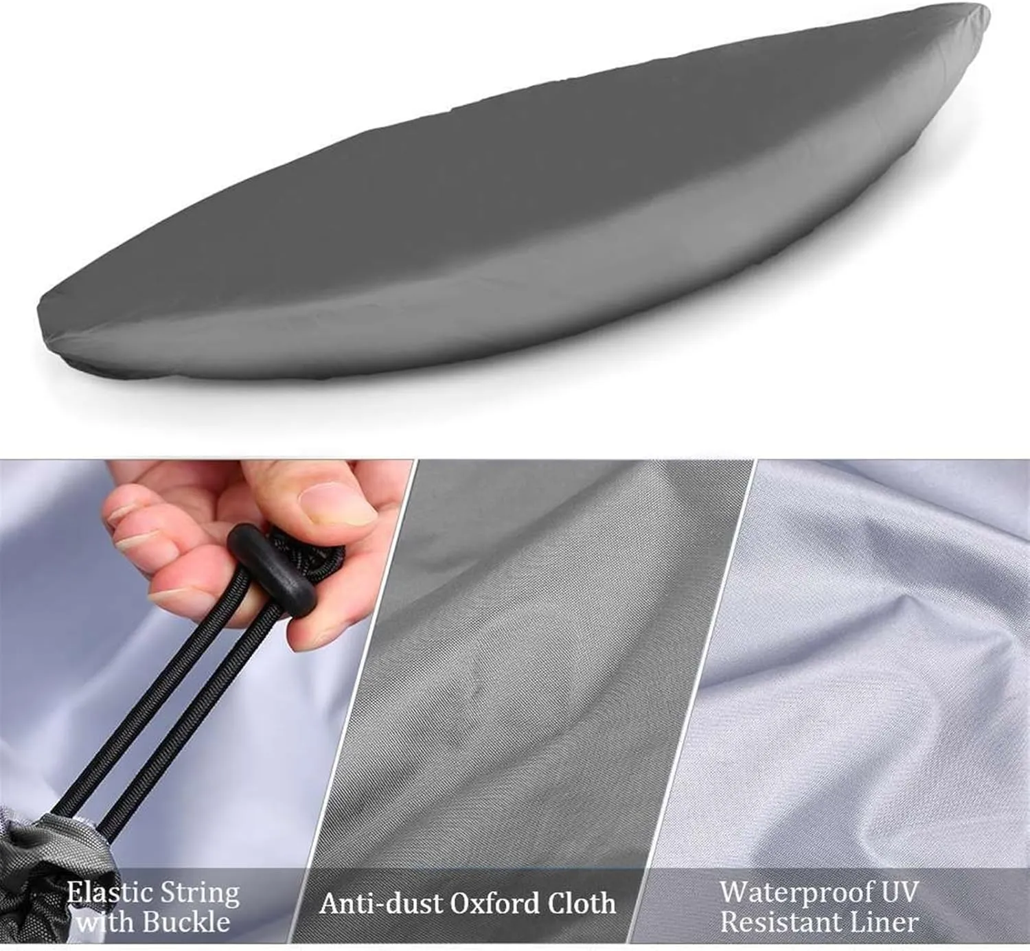 Universal Kayaks Cover Canoe Boat Waterproof UV Resistant Dust-Proof Storage Cover Kayaks Boat Canoe Cover(6.5m)