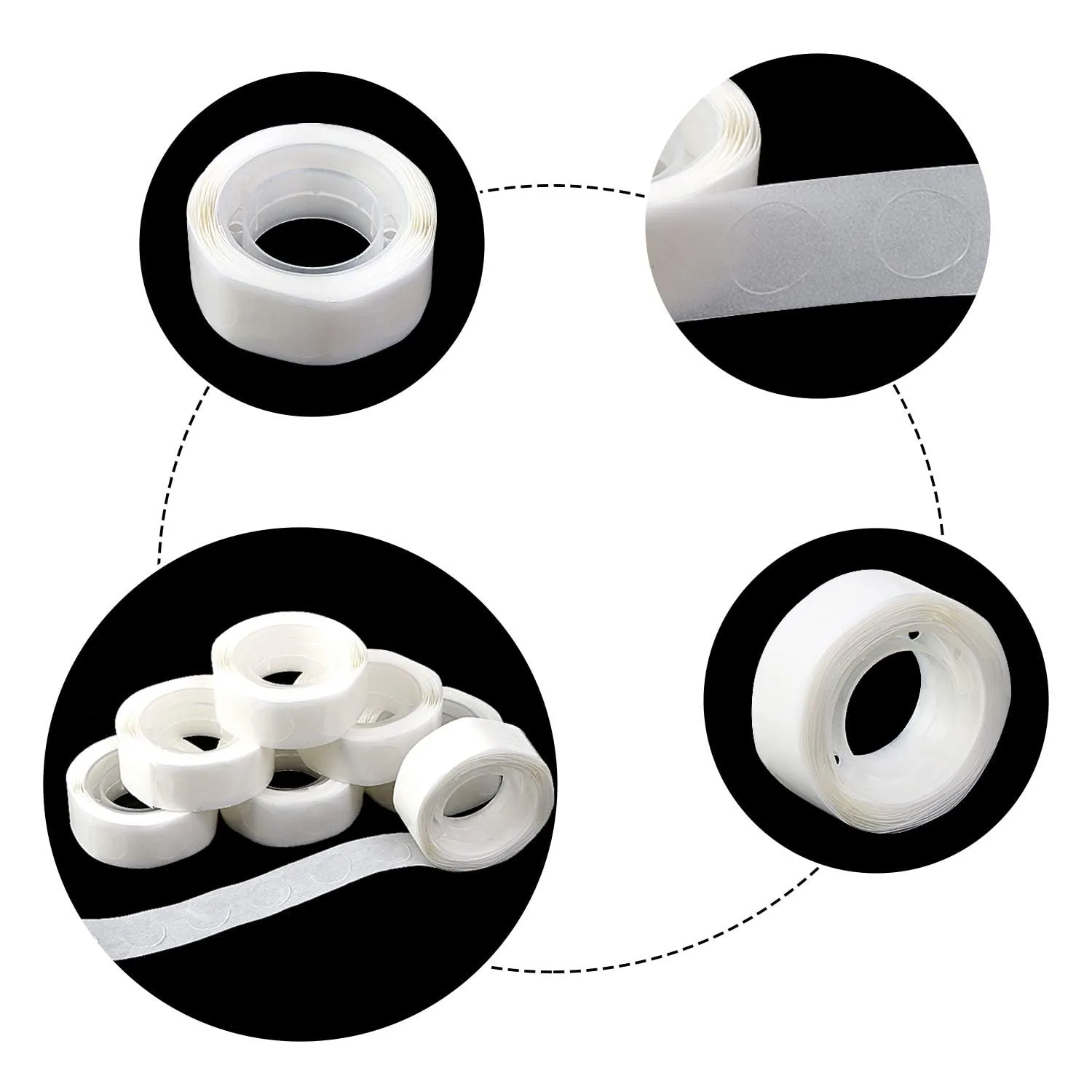 UPINS 6000 Pcs Balloon Glue Removable Adhesive Tape Double Sided Point Dots, 60 Rolls