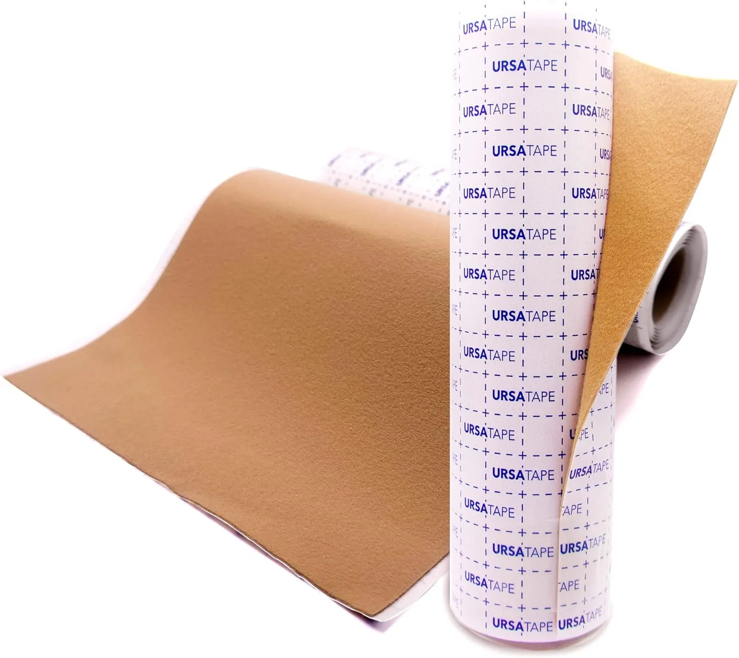 URSA Tape, Stretchy Moleskin Fabric Tape Roll, Heavy-Duty No-Residue Fashion Tape and Body Tape for Fabric, Shoes, Skin and More, Beige, 100x15 Centimeters (39 x 6 inches)