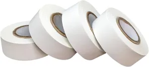 USA Made Science Lab Labeling Tape White Pack, 500" Length x 3/4" Width, 1 Inch Core [4 White Rolls]