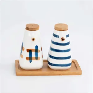 Vinegar Bottle Anti-Leakage, CeramicsSoy Sauce Dispenser Bottle with Cork Stopper, Olive Oil/Soy Sauce/Vinegar Cruet(C) (A)