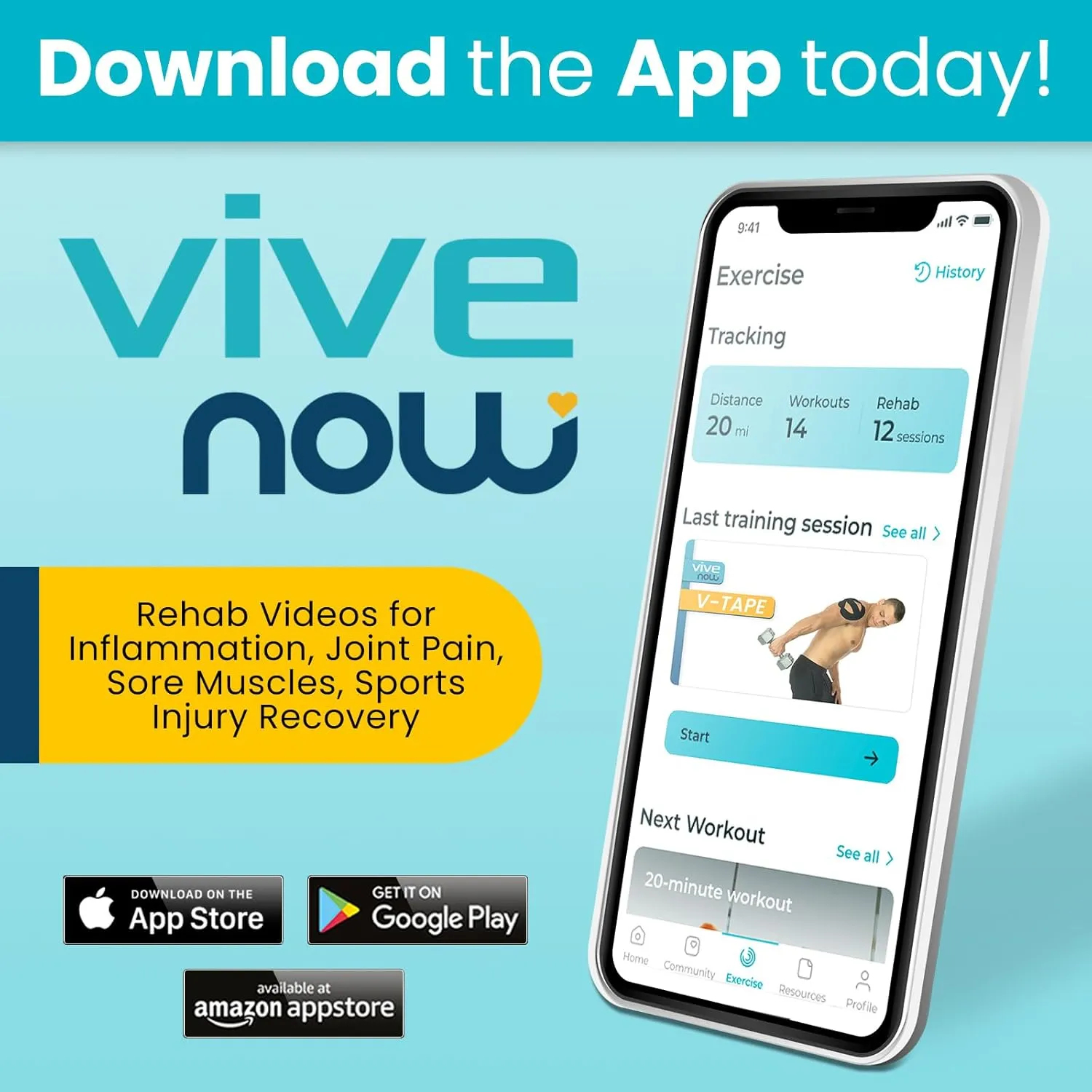 Vive Kinesiology Tape (105 Feet) - Therapeutic Athletic Support Tape - Uncut Kensio Roll - Muscle and Joint Recovery for Shoulder, Back, Knee, Elbow and Ankle Pain Relief - Waterproof for Sports