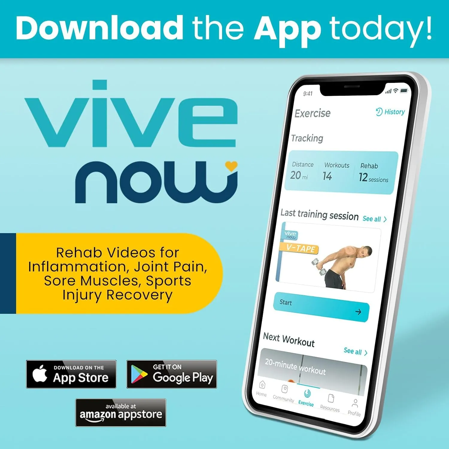 Vive Kinesiology Tape (105 Feet) - Therapeutic Athletic Support Tape - Uncut Kensio Roll - Muscle and Joint Recovery for Shoulder, Back, Knee, Elbow and Ankle Pain Relief - Waterproof for Sports