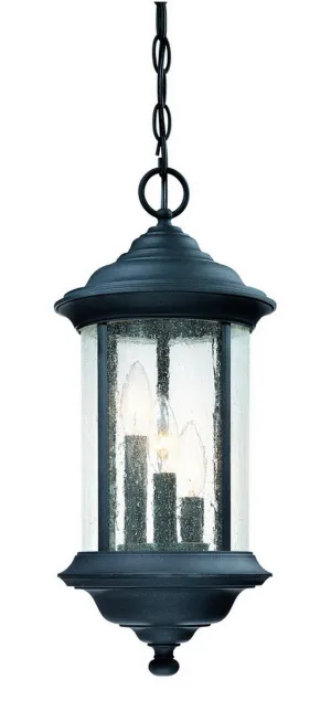 Walnut Grove Three Light Hanging Lantern in Black