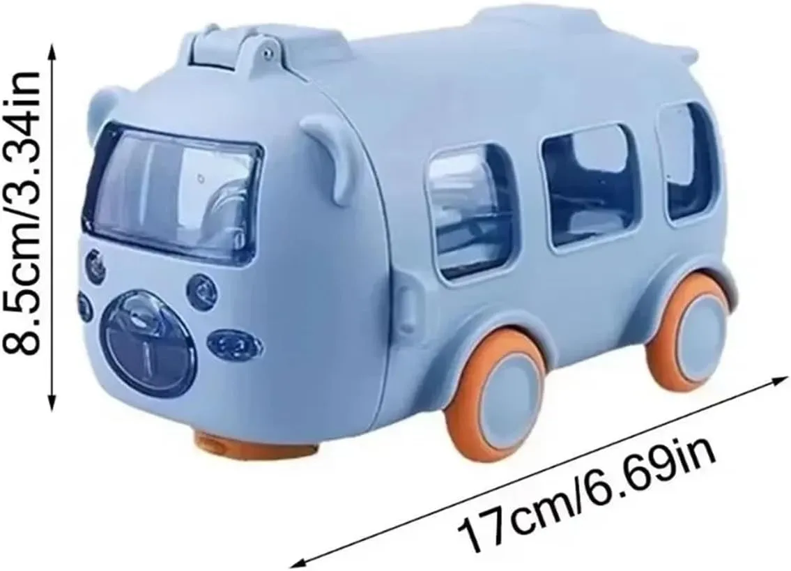 Water Bottle Portable Water Bottle With Shoulder Strap Cute Car Straw Water Cup Bus Shape Kettle 500 Ml Drinking Cup(Blue)