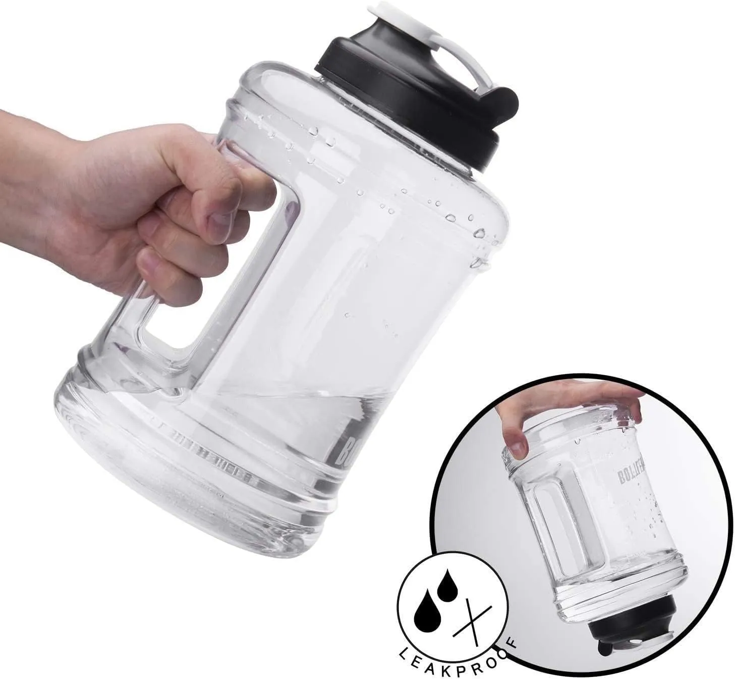 Water Bottle with Handle 2.5L Large Sports Water Bottle Half Gallon BPA Free Plastic Water Bottles Wide Mouth Water Bottle 83oz Reusable Gym Water Jug for Home Drinking Outdoor Sports Hiking Fitness