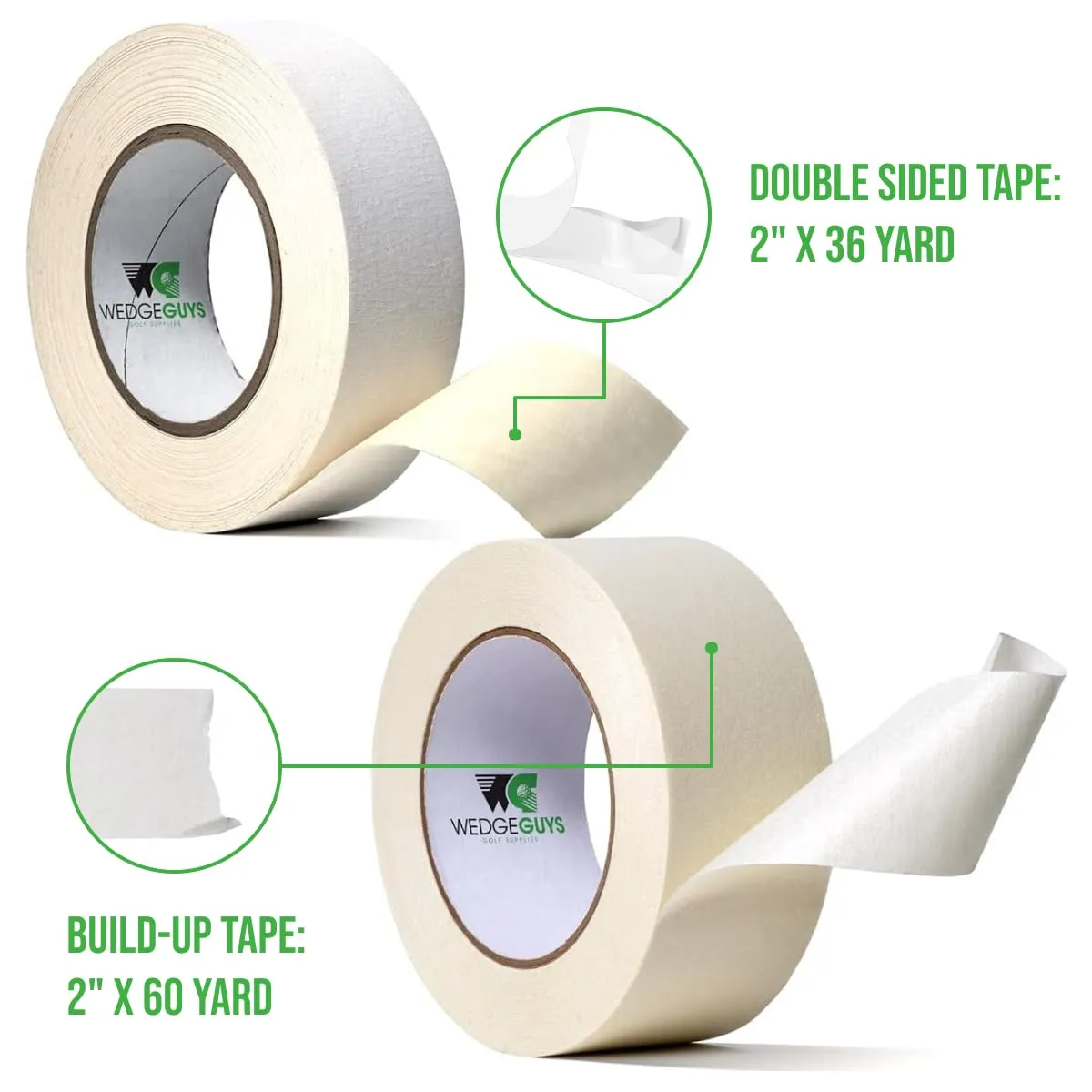 Wedge Guys Golf Grip Tape Roll | Solvent Activated Double Sided Adhesive Grip Tape Rolls for Regripping Golf Clubs | Multiple Size Grip Tape Rolls Available