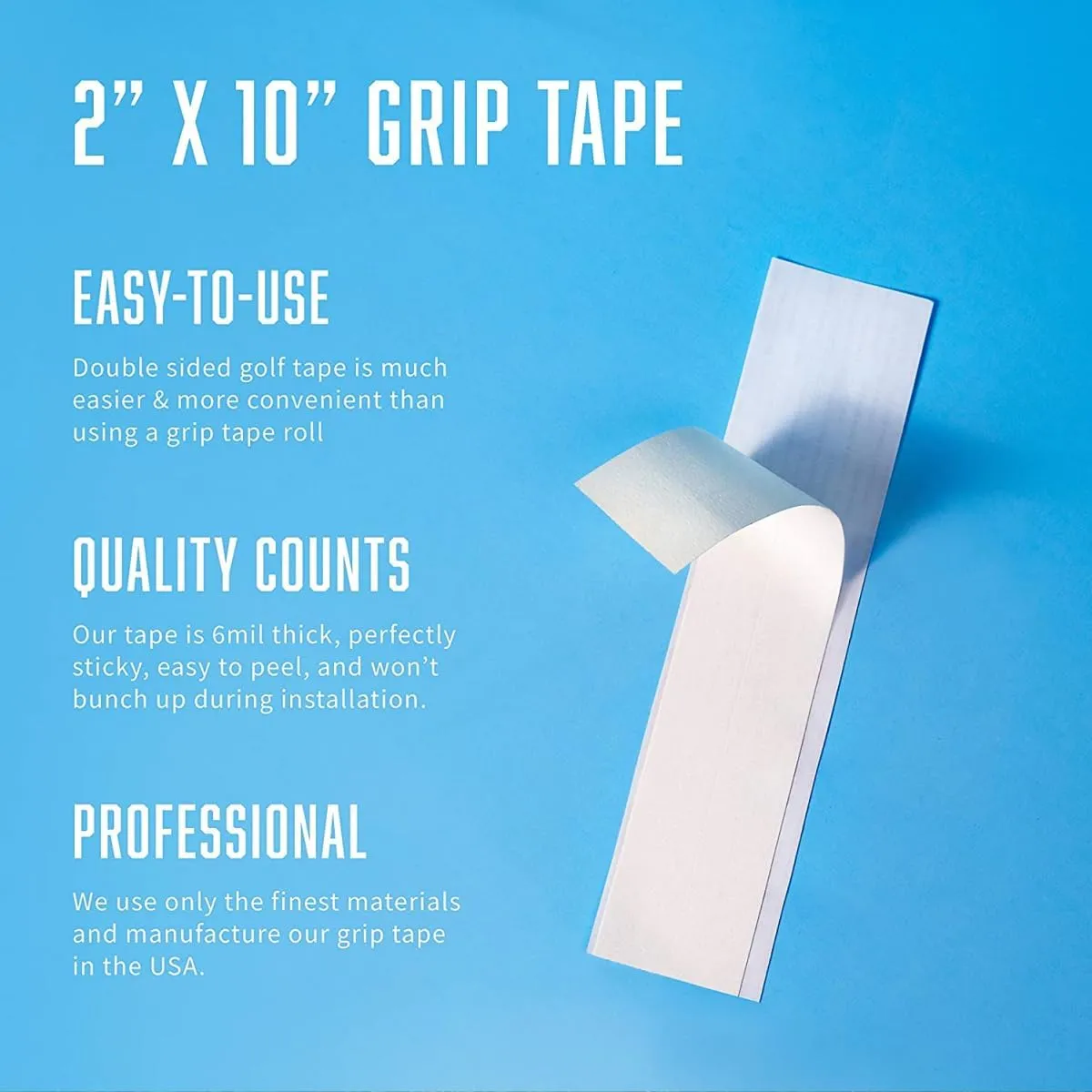 Wedge Guys Professional Golf Grip Tape 2" x 10" Solvent Activated Double Sided Adhesive Strips for Regripping Golf Clubs