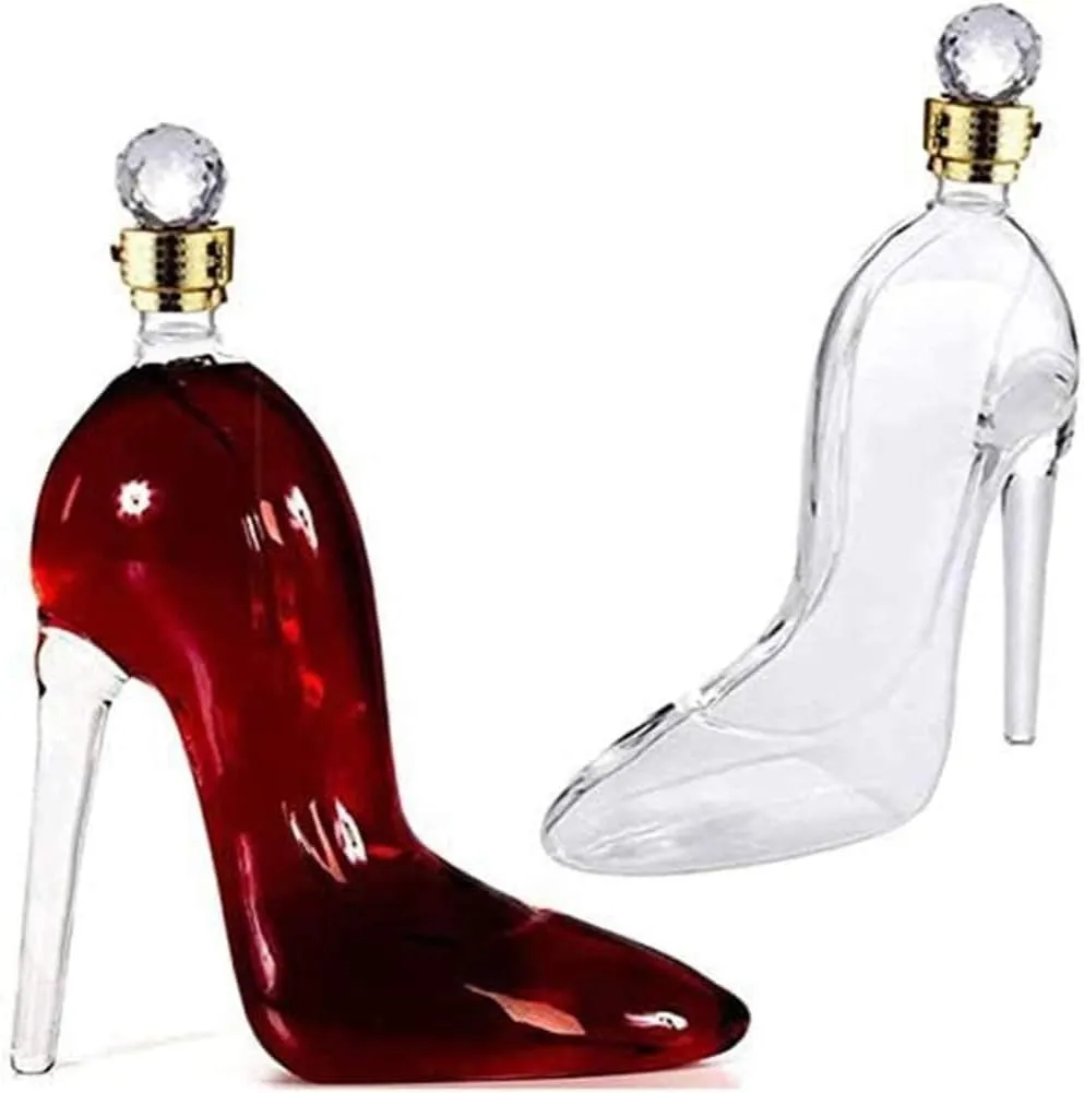 Whiskey Decanter Bottle - Art Statue, Glass Whiskey Decanter, 2025 New Funny Whiskey Bottle, Beautiful Engraved Glass Statues, Home Bar Accessories, Holiday Gifts(High heels)