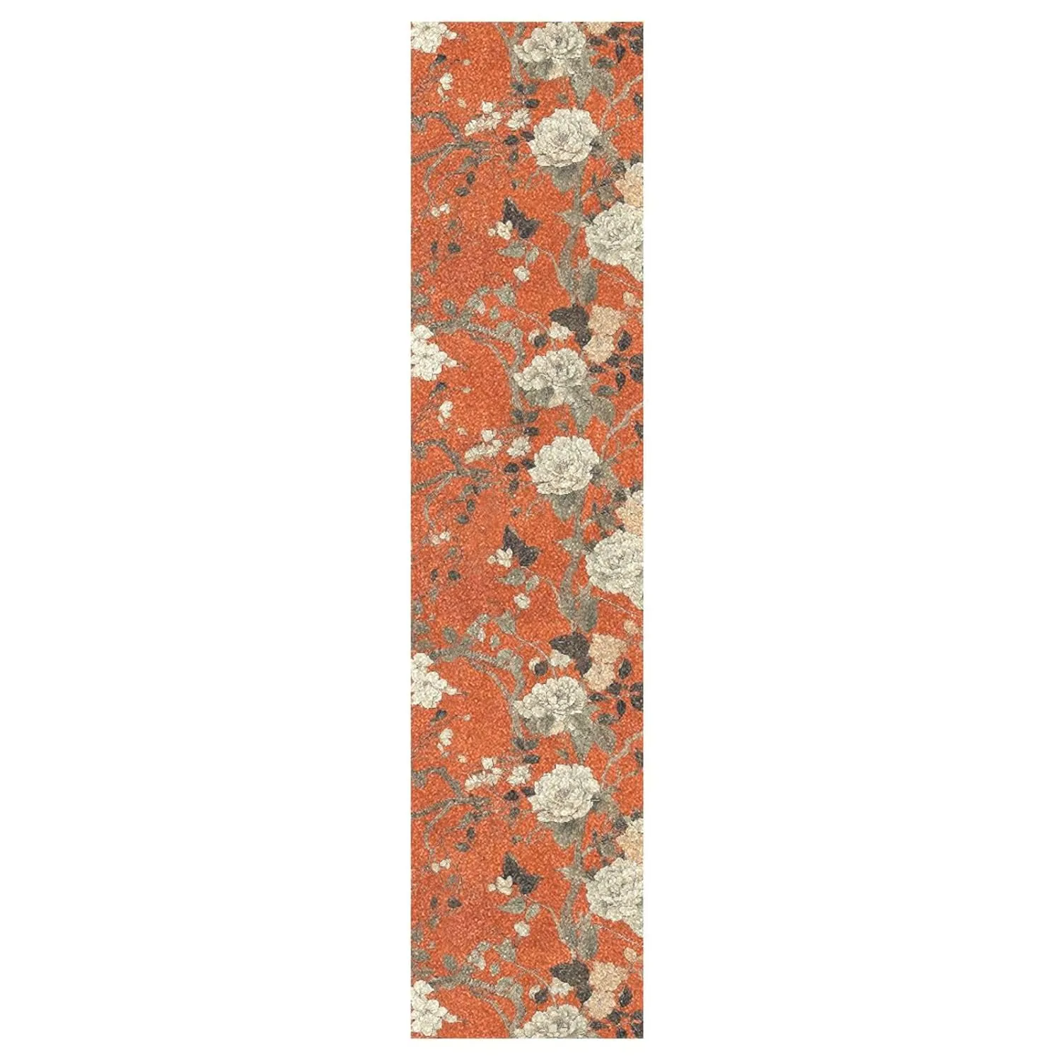 White Peony Red Background Chinese Style Grip Tape roll Skateboard Non Slip Scooter Grip Tape Grip Tape Longboard Waterproof Cruiser Skateboard Grip Tape, 44×10 Inch