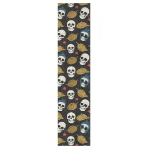 White Skull Skateboard Grip Tape roll Anti Slip Grip Tape Scooters Longboard Grip Tape Waterproof Grip Tape Cruiser, 44×10 Inch