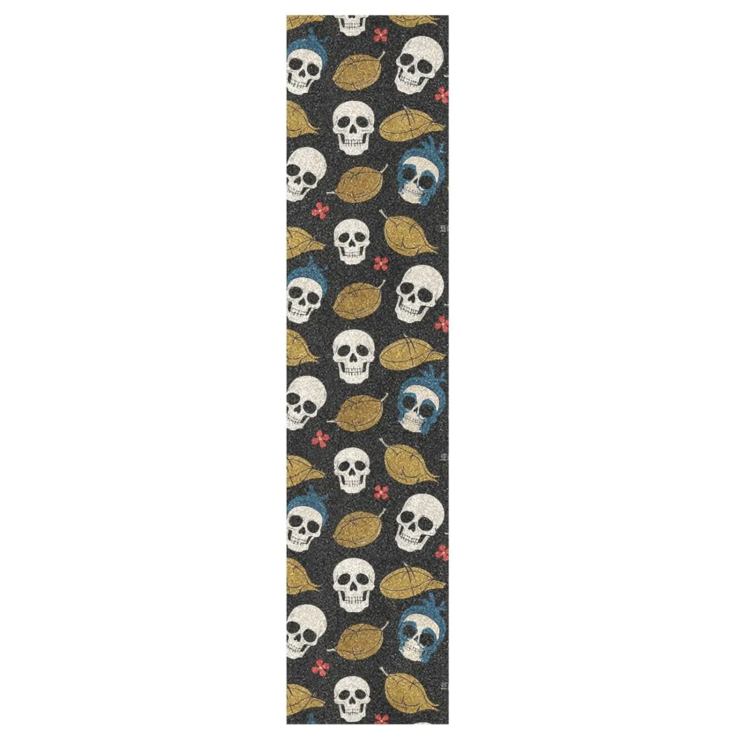 White Skull Skateboard Grip Tape roll Anti Slip Grip Tape Scooters Longboard Grip Tape Waterproof Grip Tape Cruiser, 44×10 Inch