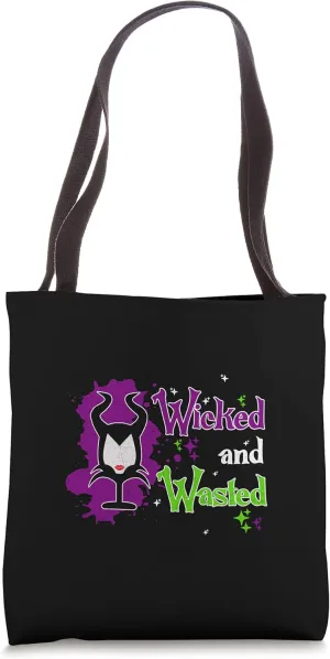 Wicked And Wasted Wine Glass Cellar Party Alcoholic Alcohol Tote Bag