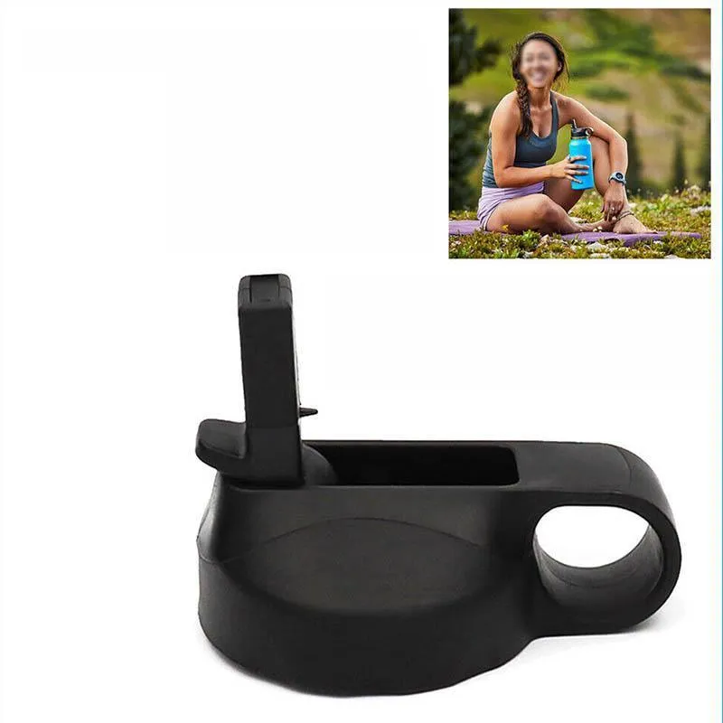 Wide Mouth Straw Lid Flip Cap for 18oz 32oz 40oz Water Bottle Black