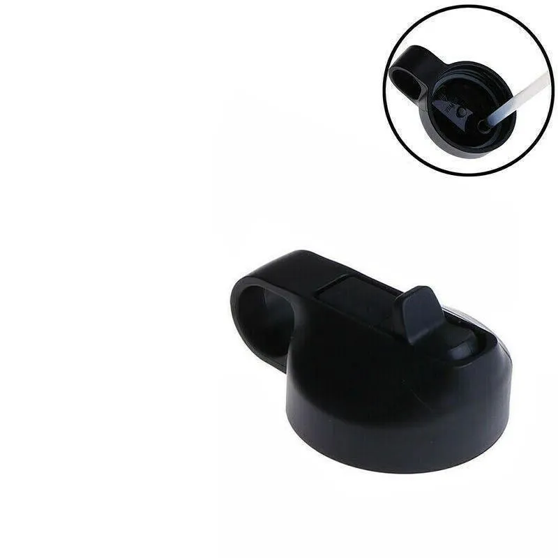 Wide Mouth Straw Lid Flip Cap for 18oz 32oz 40oz Water Bottle Black