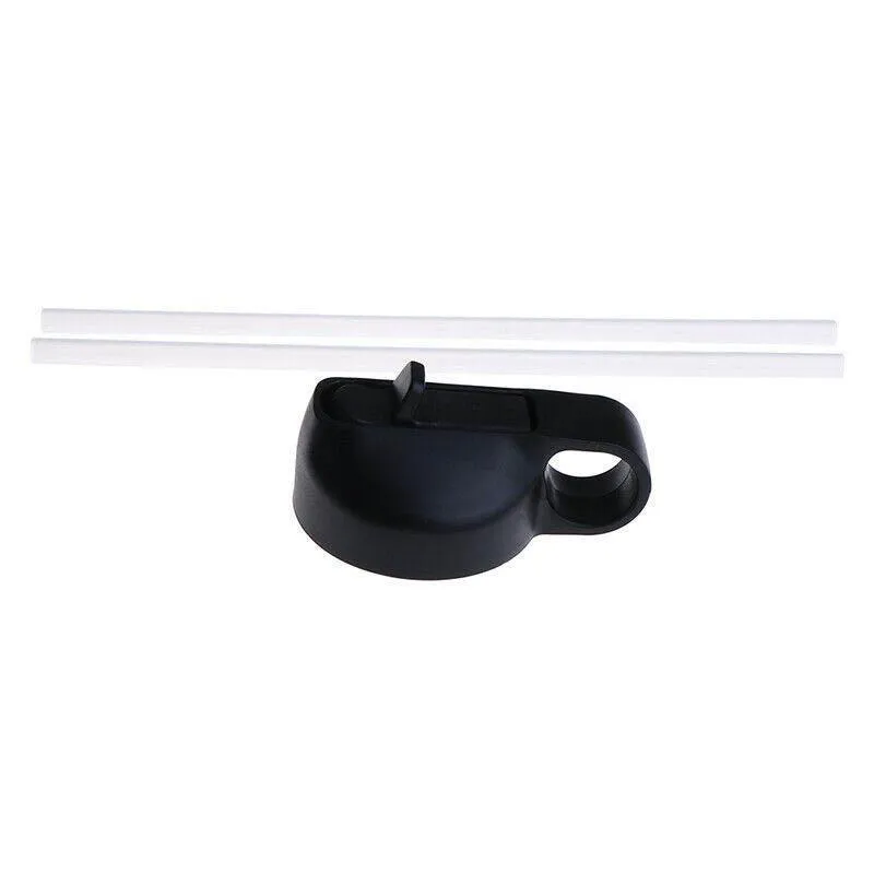 Wide Mouth Straw Lid Flip Cap for 18oz 32oz 40oz Water Bottle Black