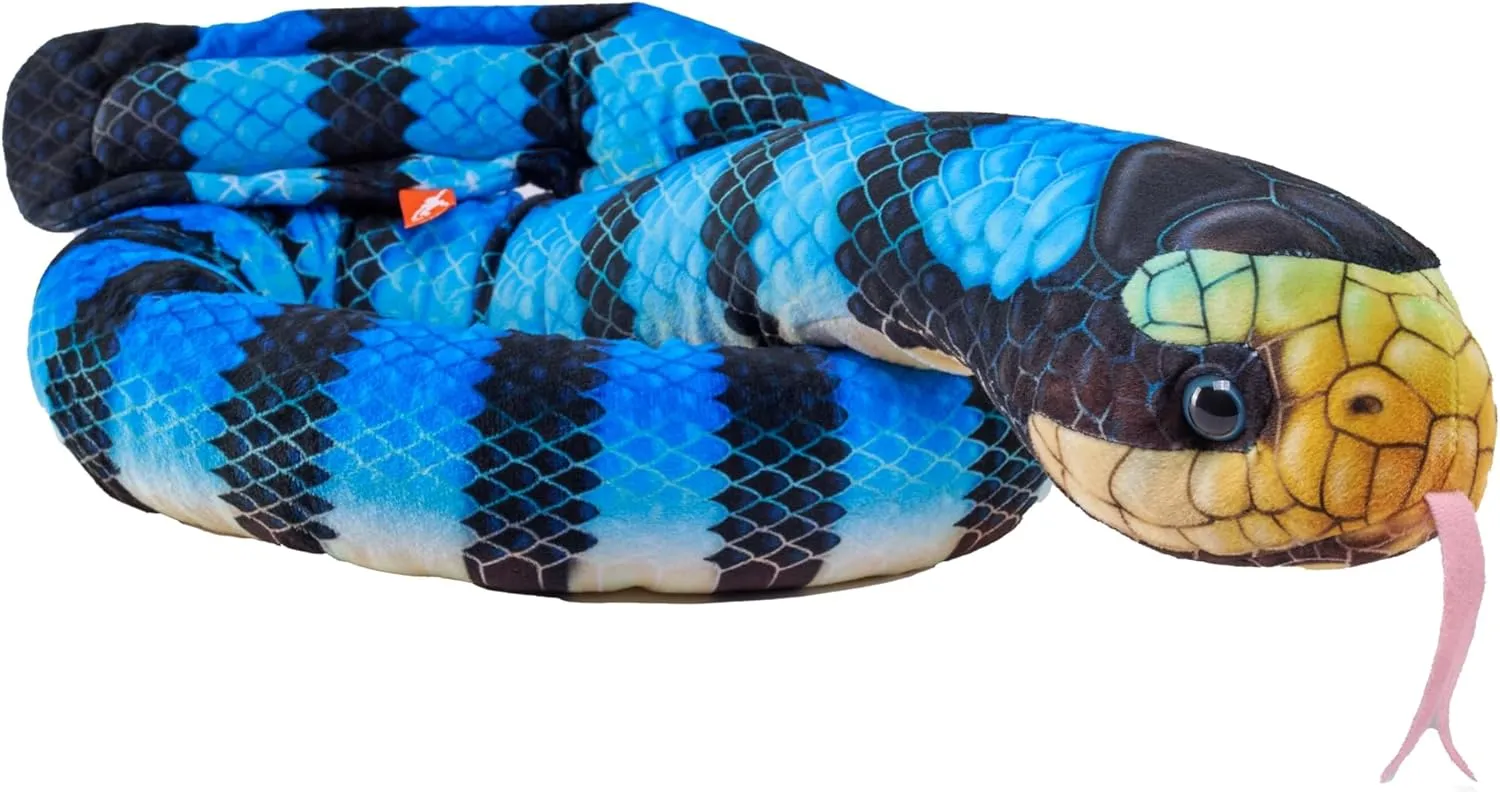 Wild Republic Living Ocean Sea Snakes Yellow Lipped, Stuffed Animal, 54 Inches, Plush Toy, Fill is Spun Recycled Water Bottles