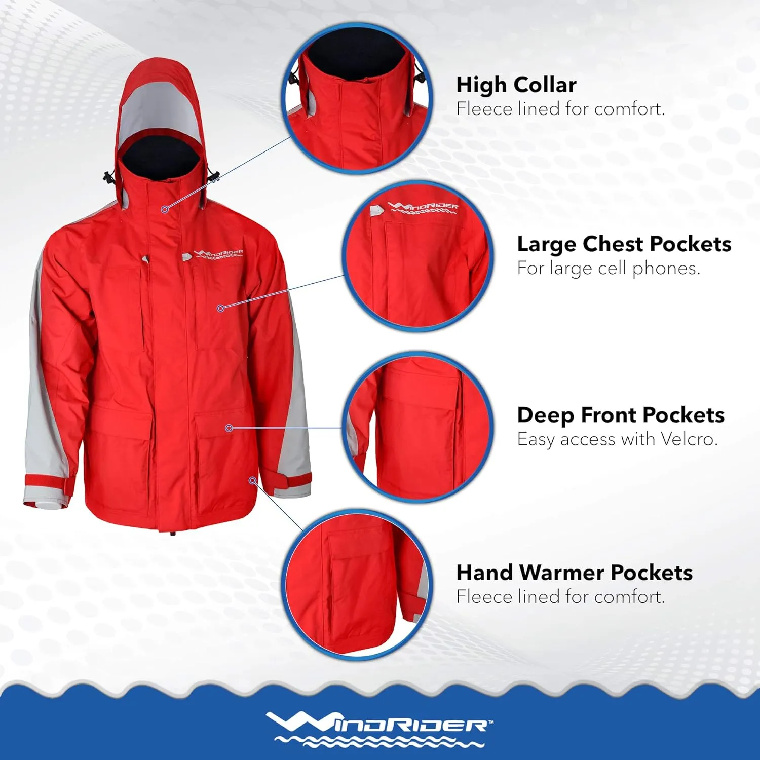 WindRider Pro Rain Jacket | Foul Weather Jacket | Fishing, Sailing, Boating