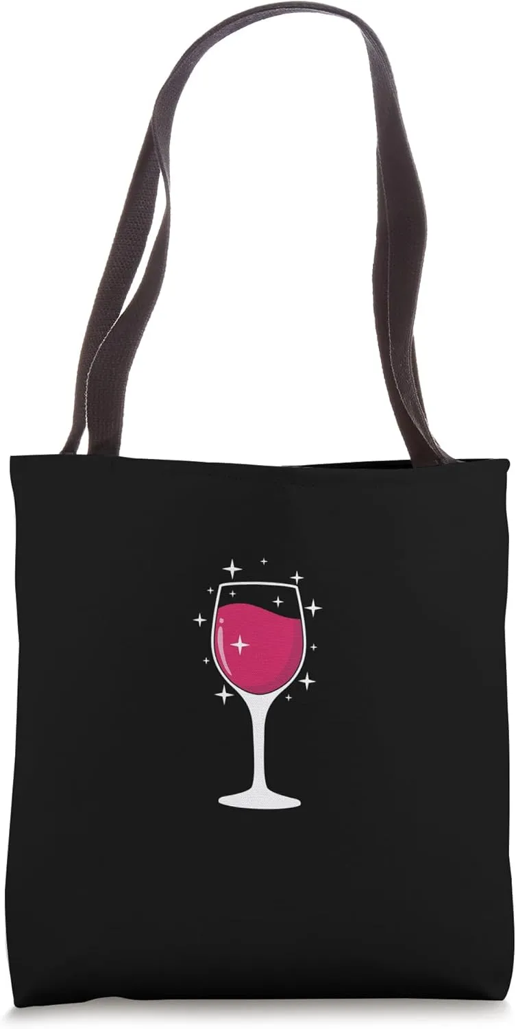 Wine Glass Sparkle Tote Bag
