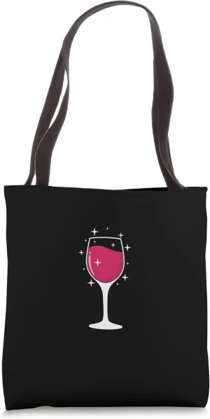 Wine Glass Sparkle Tote Bag