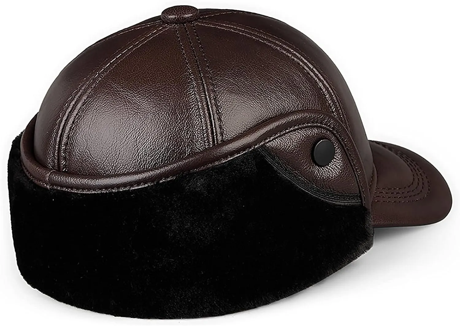 Winter Hats, Hat Men Aviator Cap with Earflap Leather Trooper Trapper Hat Waterproof Windproof Ski Snow Hats Winter