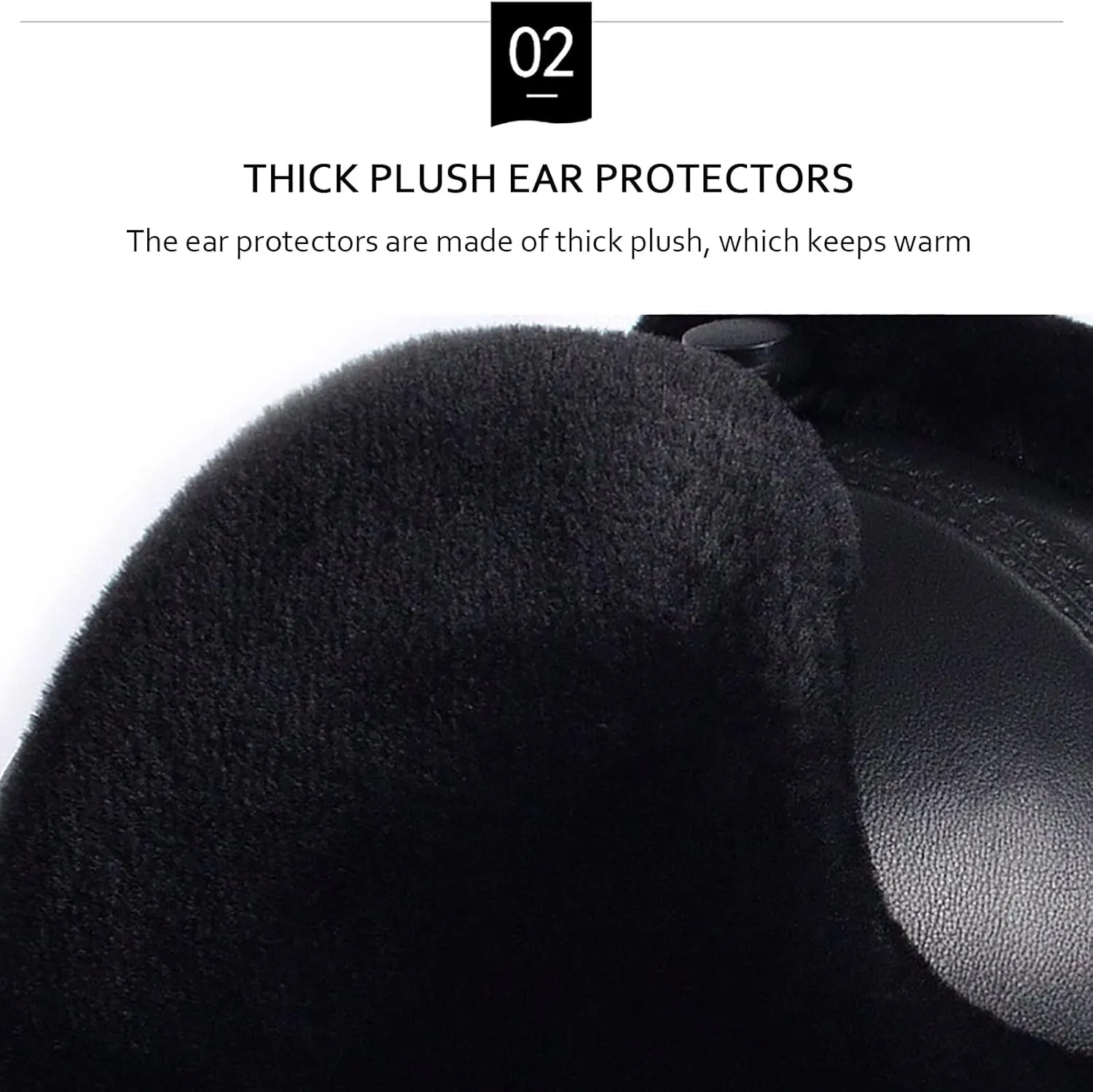 Winter Hats, Hat Men Hat Hat with Earflap Winter Windproof Trooper Trapper Hat Leather Waterproof Aviator Cap