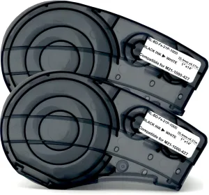 Wire Wrap Label Compatible M21-1000-427 Self-Laminating for Vinyl Patch Panel and Cable Labeling,Work with BMP21-PLUS,BMP21-LAB and IDPAL Label Printer,1 Inch Width,Black on White,2-Pack